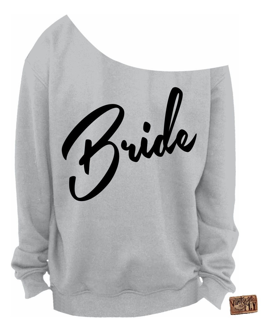 Brautgeschenk - Verlobungsgeschenk Brautdusche Hochzeitsgeschenk Slouchy Sweatshirt Off The Shoulder S, M, Lg, Xl, Xxl, Xxxl von Vintageflyclothingco