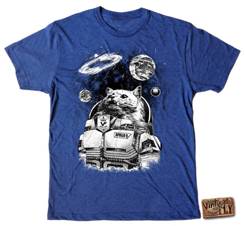 Cat Shirt - Space Astronaut Space Cat Astronomie Planeten Galaxie Mission Apollo 9 Herren Distressed Tshirt Größen S Xxl von Vintageflyclothingco