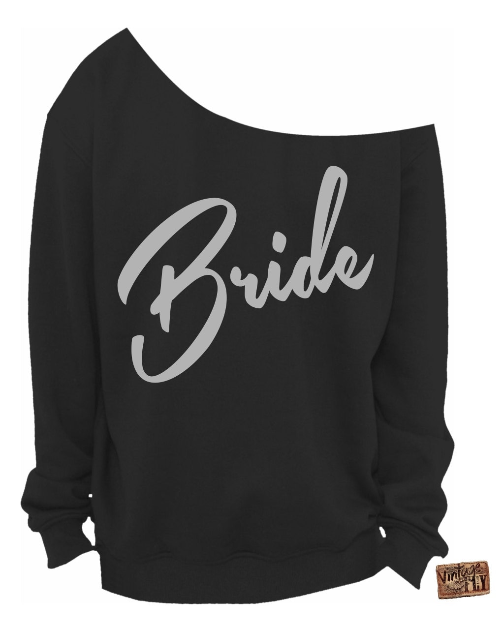 Damen Braut Shirt - Verlobungsgeschenk Hochzeitsgeschenk Slouchy Sweatshirt Off The Shoulder S, M, Lg, Xl, Xxl, Xxxl von Vintageflyclothingco