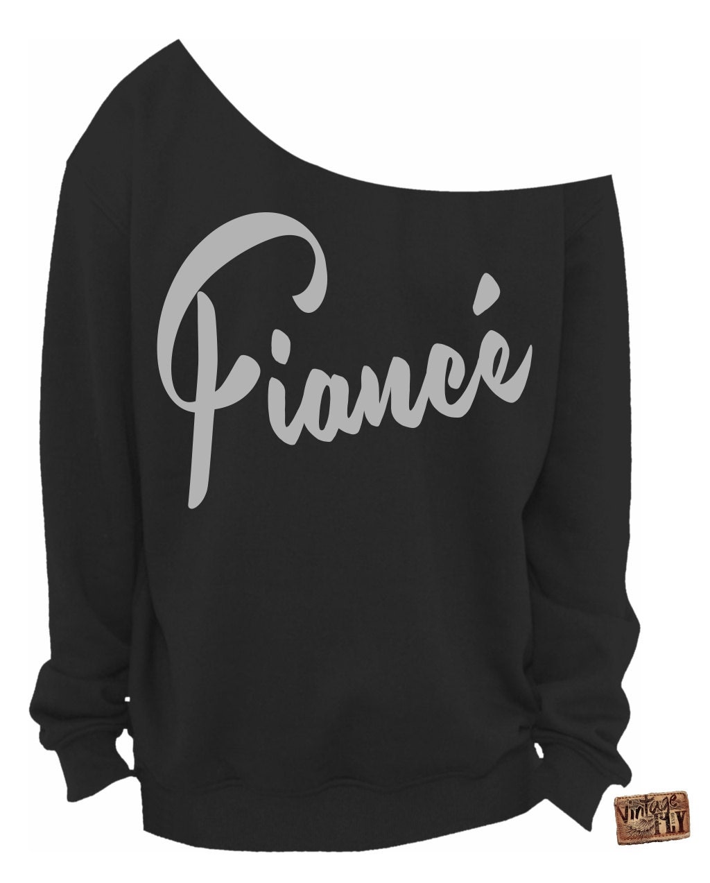 Damen Verlobungsshirt - Verlobungsgeschenk Hochzeitsgeschenk Slouchy Sweatshirt Off The Shoulder S, M, Lg, Xl, Xxl, Xxxl von Vintageflyclothingco