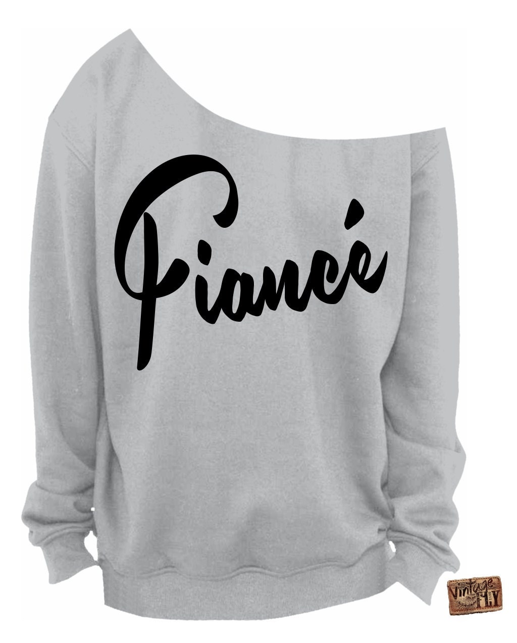 Damen Verlobungsshirt - Verlobungsgeschenk Hochzeitsgeschenk Slouchy Sweatshirt Off The Shoulder S, M, Lg, Xl, Xxl, Xxxl von Vintageflyclothingco