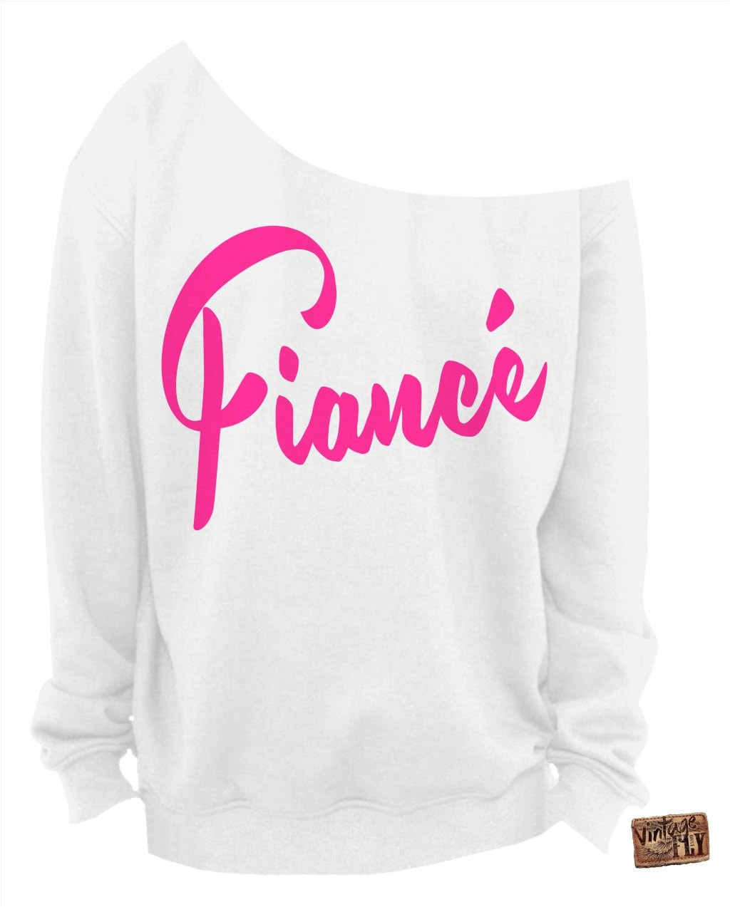 Fiance Shirt - Verlobungsgeschenk Hochzeitsgeschenk Slouchy Sweatshirt Off The Shoulder S, M, Lg, Xl, Xxl, Xxxl von Vintageflyclothingco