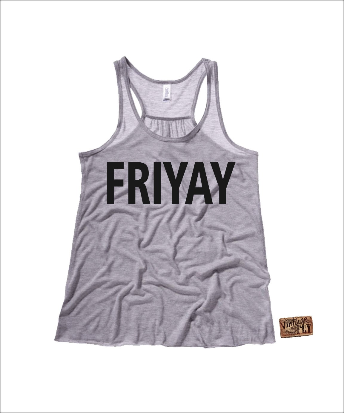 Friday - Friyay Tank Top Damen Flowy Racerback Tank Lustige Shirts Strand Shirt 4. Juli Party Sonne Fun Sun Tan S Xxl von Vintageflyclothingco