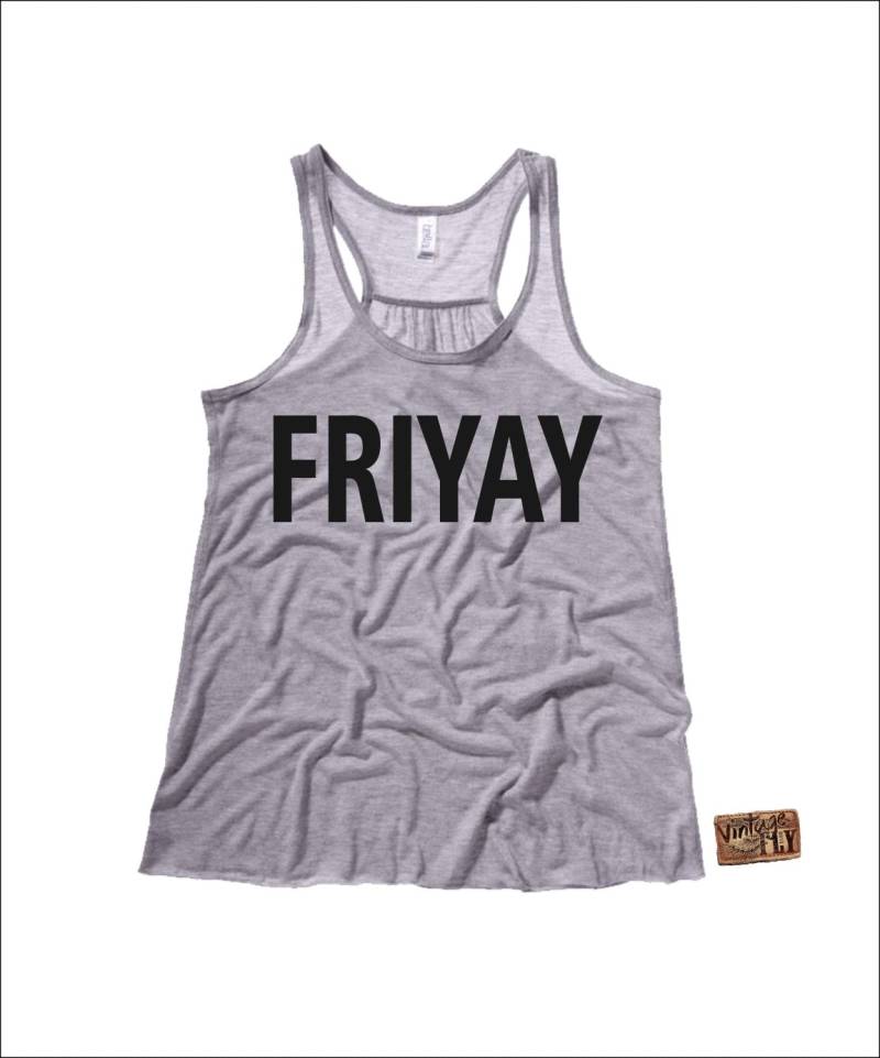 Friday - Friyay Tank Top Damen Flowy Racerback Tank Lustige Shirts Strand Shirt 4. Juli Party Sonne Fun Sun Tan S Xxl von Vintageflyclothingco