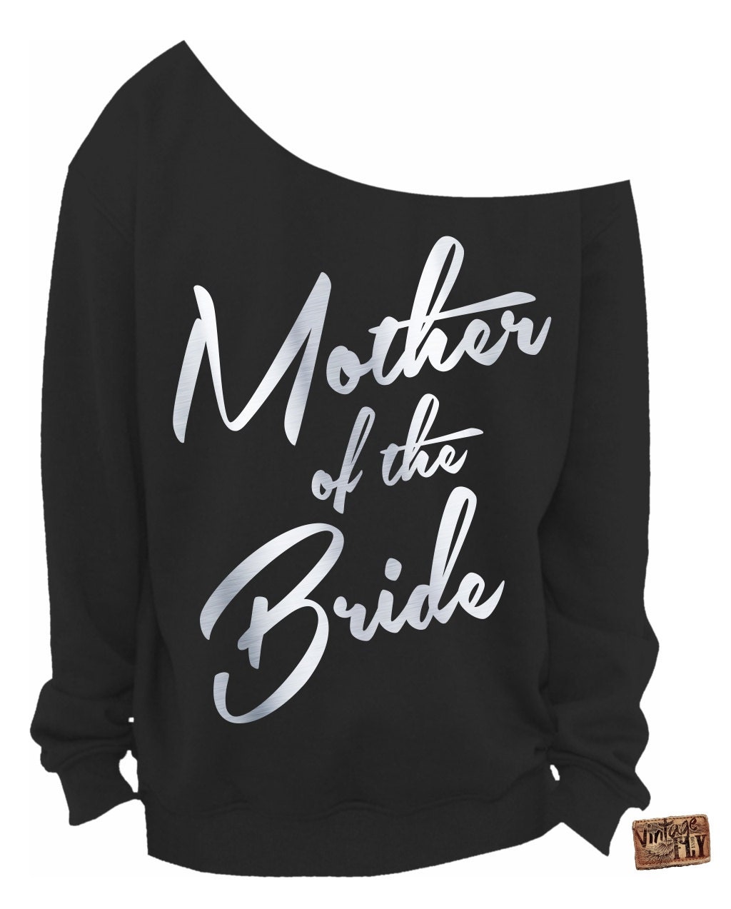 Geschenk Für Mutter Der Braut - Damen Slouchy Sweatshirt Off The Shoulder Braut Shower Geschenk Folienabdrücke S, M, Lg, Xl, Xxl, Xxxl von Vintageflyclothingco