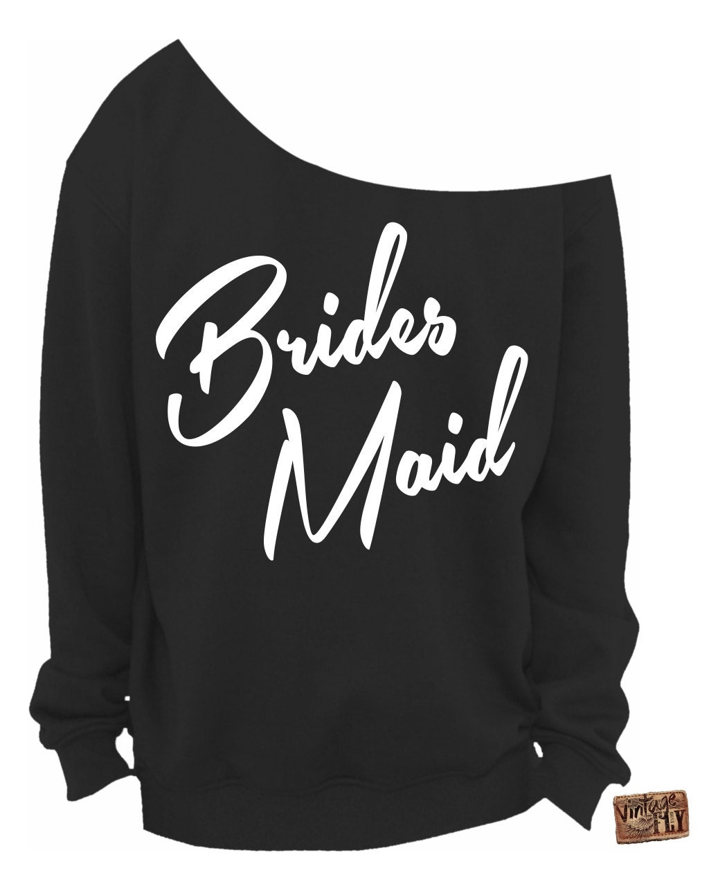 Hochzeitsgeschenk - Brautjungfern Hochzeitsgeschenk Slouchy Sweatshirt Off The Shoulder S, M, Lg, Xl, Xxl, Xxxl von Vintageflyclothingco
