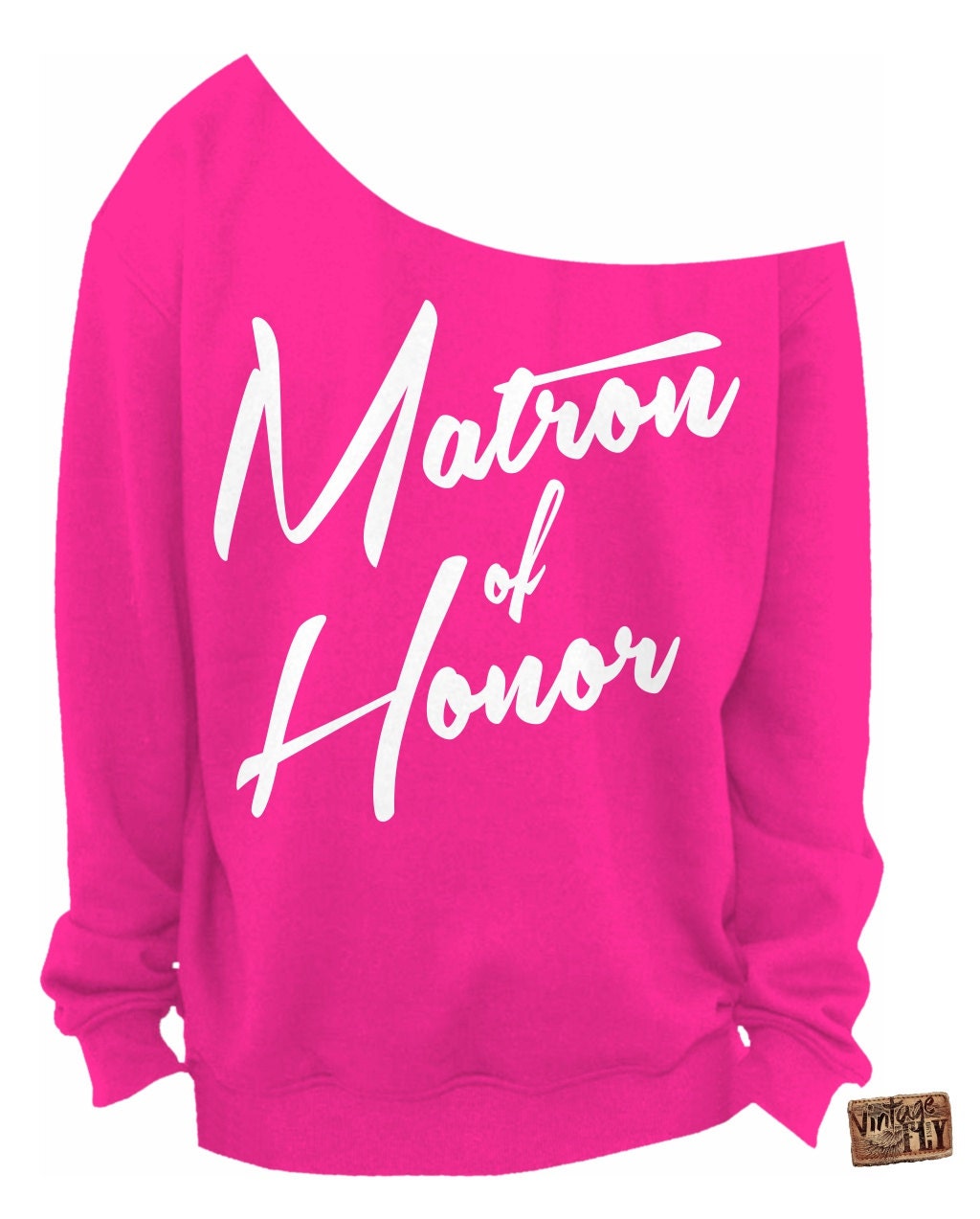 Hochzeitsgeschenk - Matron Of Honor Sweatshirt Braut Shower Geschenk Hochzeitsgeschenk Slouchy Off The Shoulder S Xxxl von Vintageflyclothingco