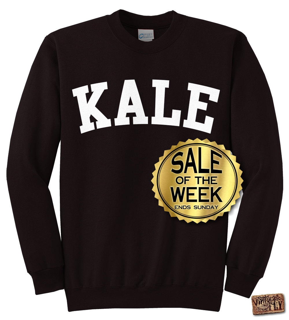 Kale Sweatshirt - Kale Shirt Makelloses Sweatshirt Unisex Herren Damen Schwarz, Wald, Rot, Und Marine S 3x von Vintageflyclothingco