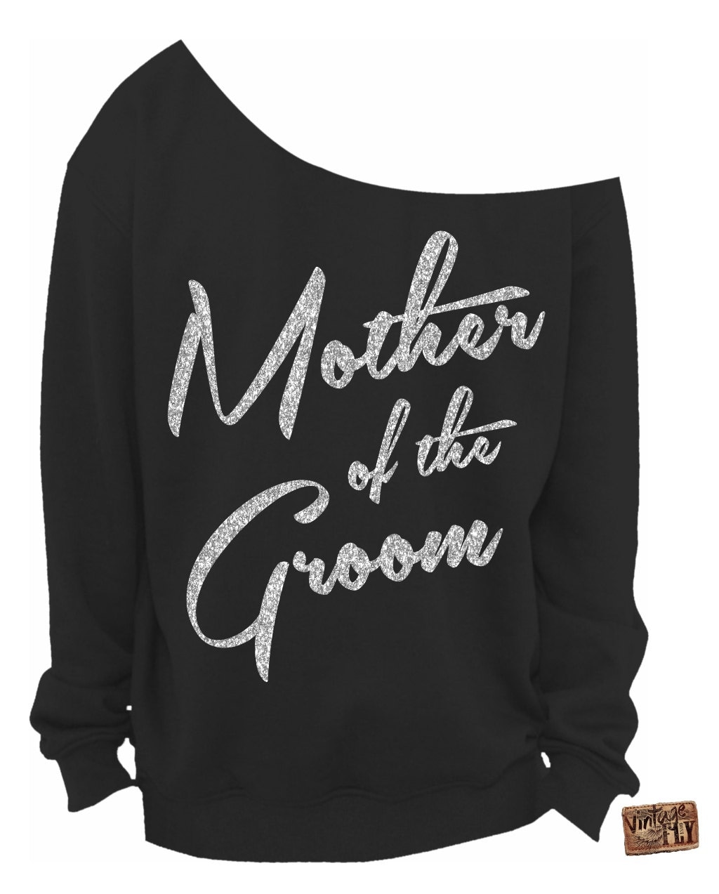Mutter Des Bräutigams Geschenk - Hochzeitsgeschenk Damen Slouchy Sweatshirt Off The Shoulder Shirt Glitzerabdrücke S, M, Lg, Xl, Xxl, Xxxl von Vintageflyclothingco