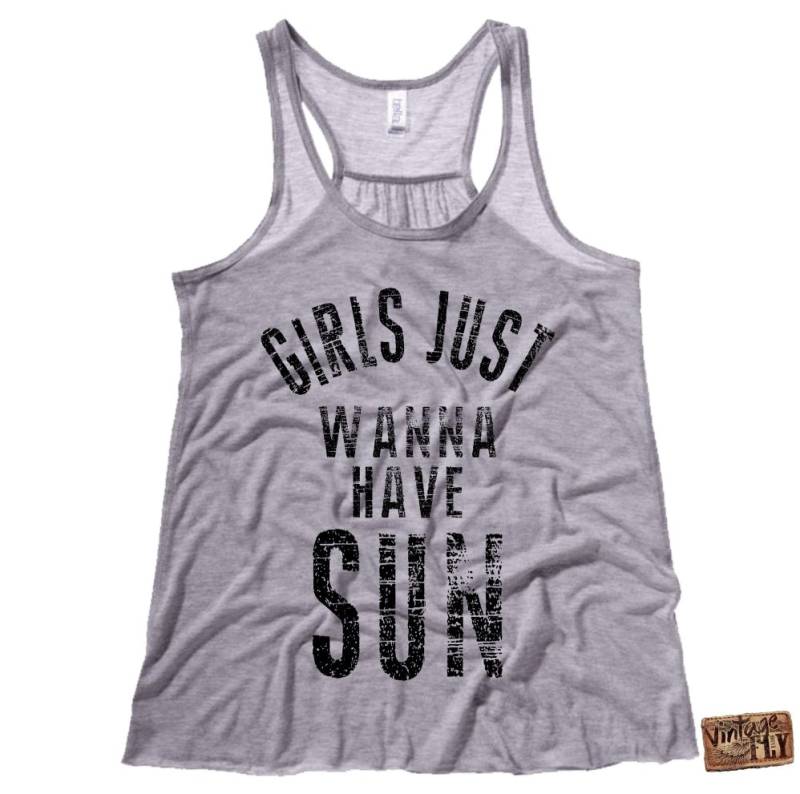 Racerback Tank - Shirt Strand 4. Juli Party Damen Tissue Flowy Tank Sonne Mädchen Wollen Einfach Nur Spaß Haben Waterbase von Vintageflyclothingco