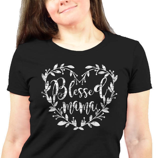 Shirt - Seligen Mama Damen Kurzarm-Shirt Glücklichen Mütter Tag Muttertag von Vintageflyclothingco