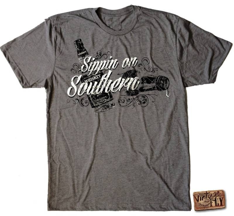 Sippin Am Südlichen Herren T-Shirt in Den Größen S-xxl von Vintageflyclothingco