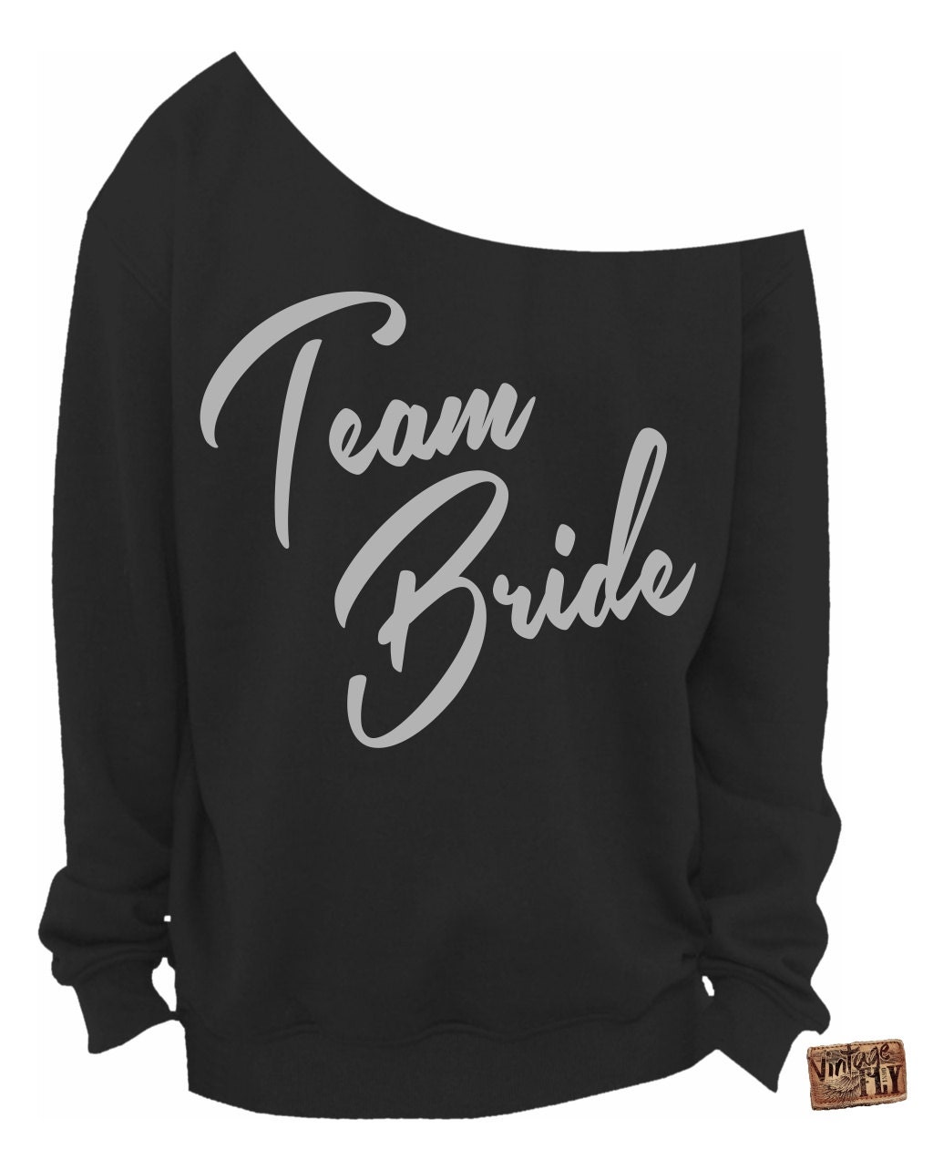 Team Bride Sweatshirt - Bridal-Geschenk Verlobungsgeschenk Hochzeitsgeschenk Slouchy Off The Shoulder S, M, Lg, Xl, Xxl, Xxxl von Vintageflyclothingco