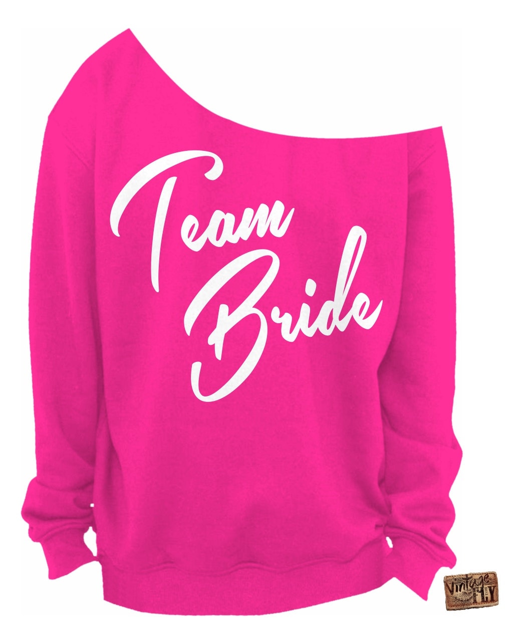 Team Bride Sweatshirt - Hochzeitsgeschenk Slouchy Off The Shoulder S, M, Lg, Xl, Xxl, Xxxl von Vintageflyclothingco