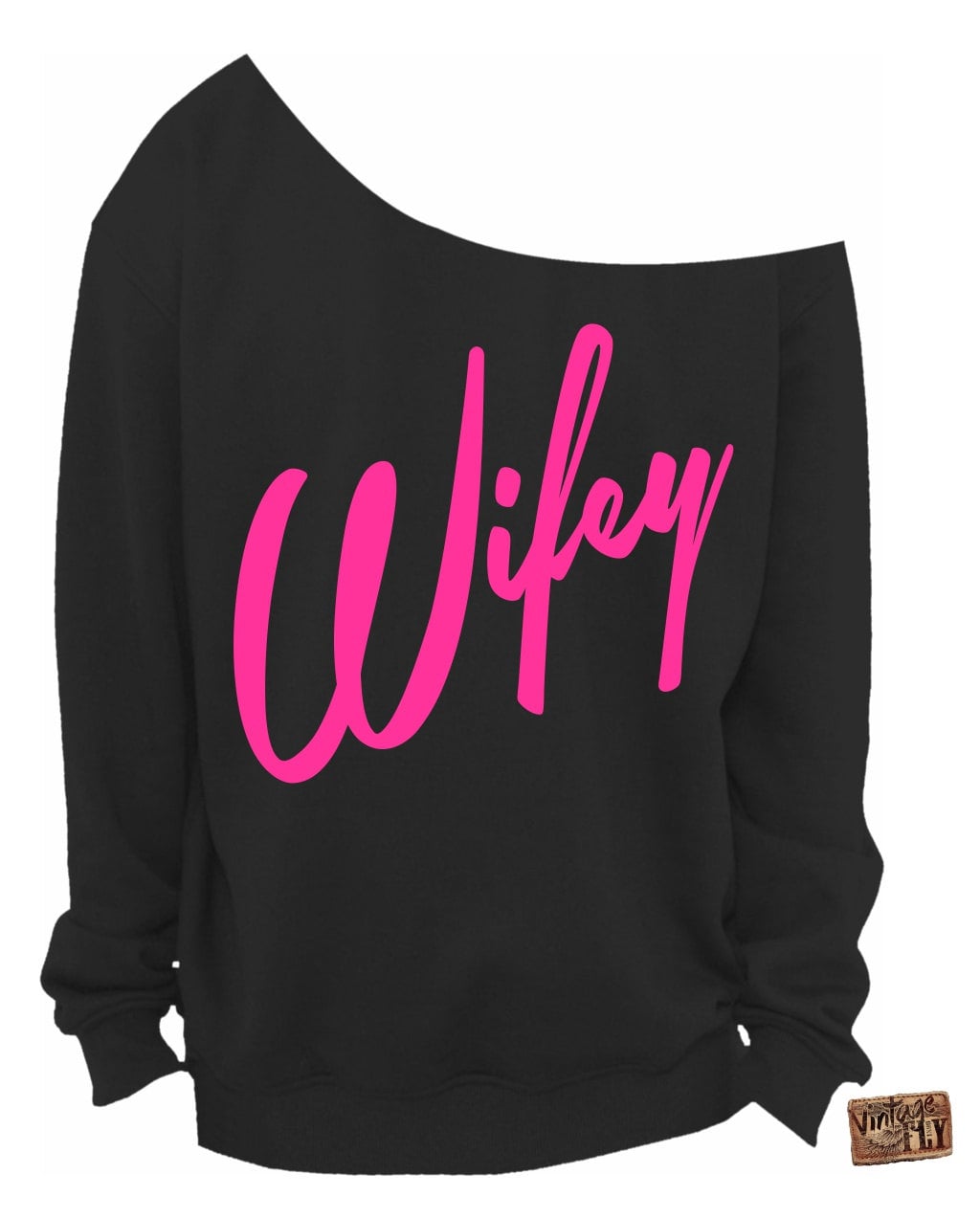 Wifey Off The Shoulder - Verlobungsgeschenk Hochzeitsgeschenk Slouchy Sweatshirt Off Shoulder S, M, Lg, Xl, Xxl, Xxxl von Vintageflyclothingco