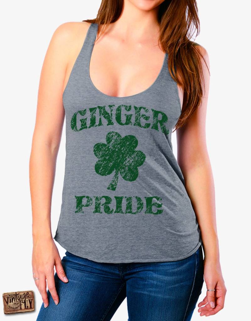 st Patricks Day Shirt Für Damen - Ingwer Pride Tri Blend Racerback Tank Top Parade Xs Xl von Vintageflyclothingco