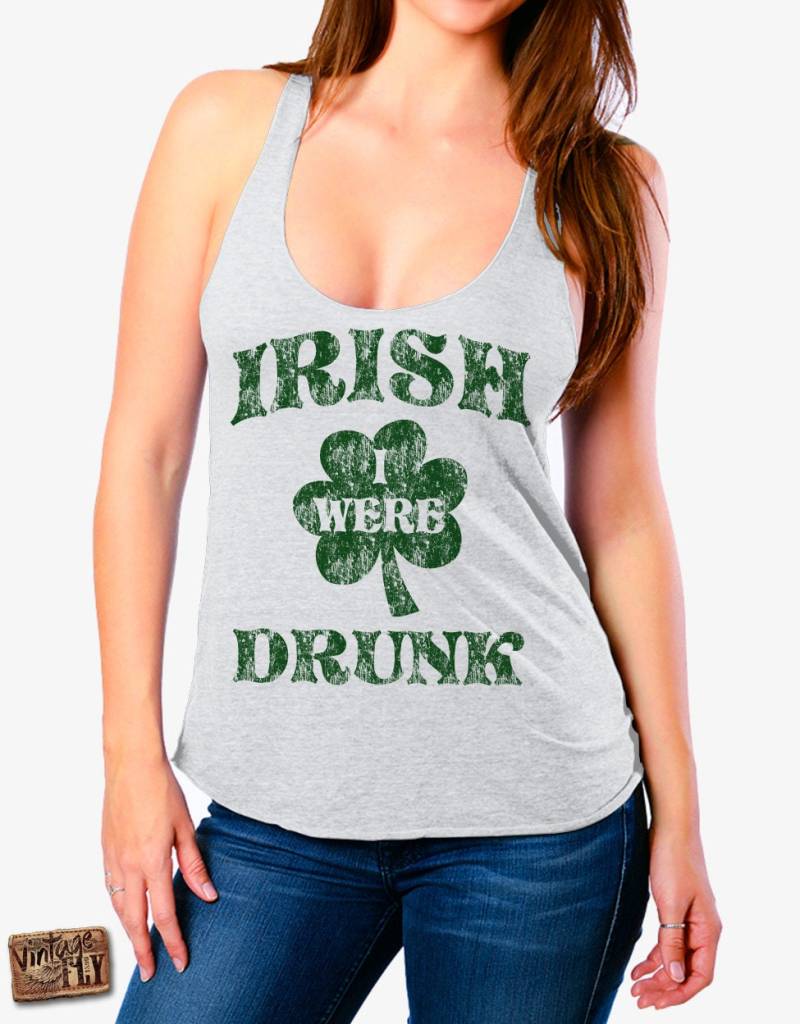 st Patricks Day Shirt Für Frauen - Irisch Ich Betrunken Waren Womens Tri Blend Racerback Tank Top Parade Xs Xl von Vintageflyclothingco