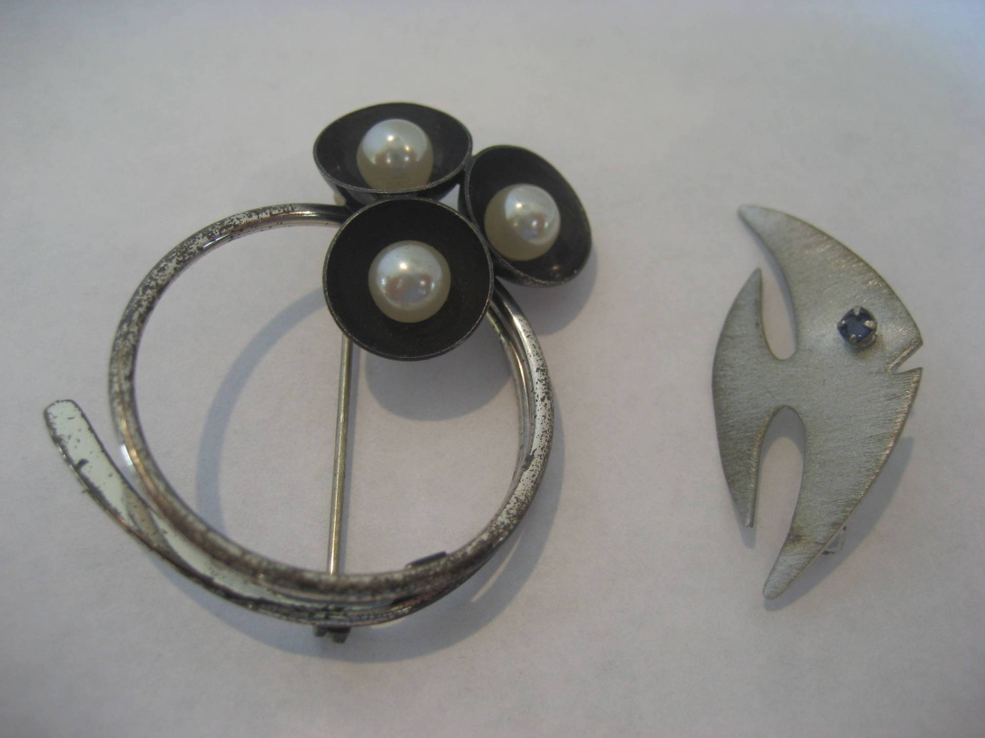 2 Vintage Broschen, Estate Beau Sterling Silber Brosche Und A & Z von Vintagegini