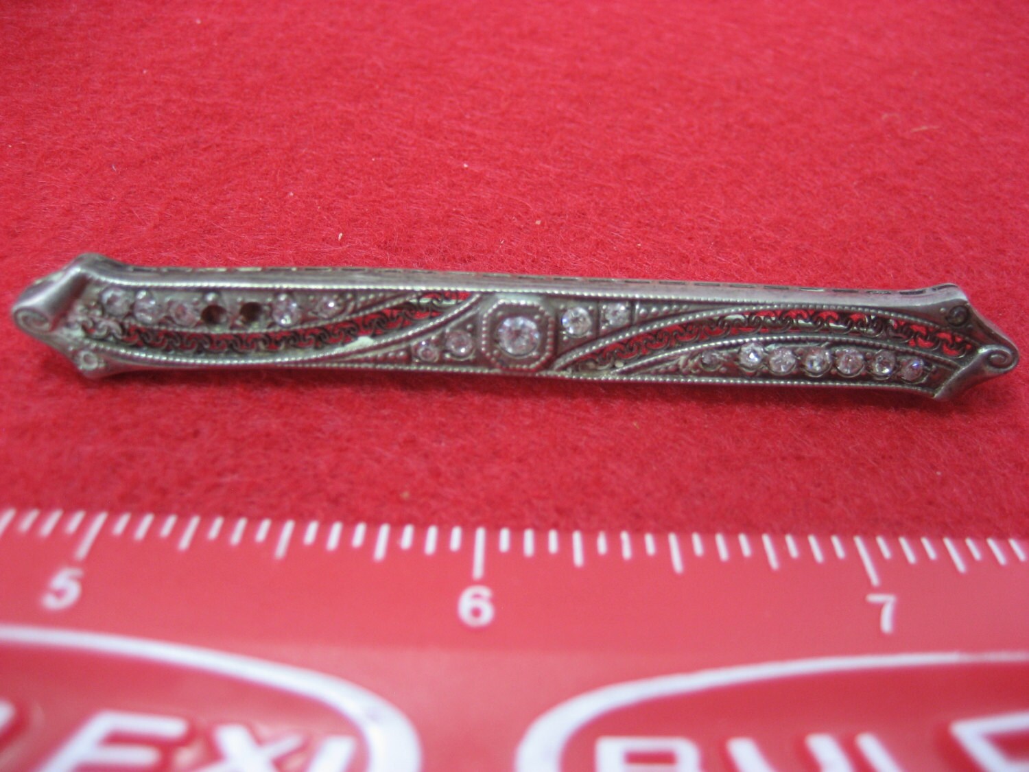 Antike Brosche Aus Sterlingsilber, Fehlen Einige Steine Siehe Bilder von Vintagegini