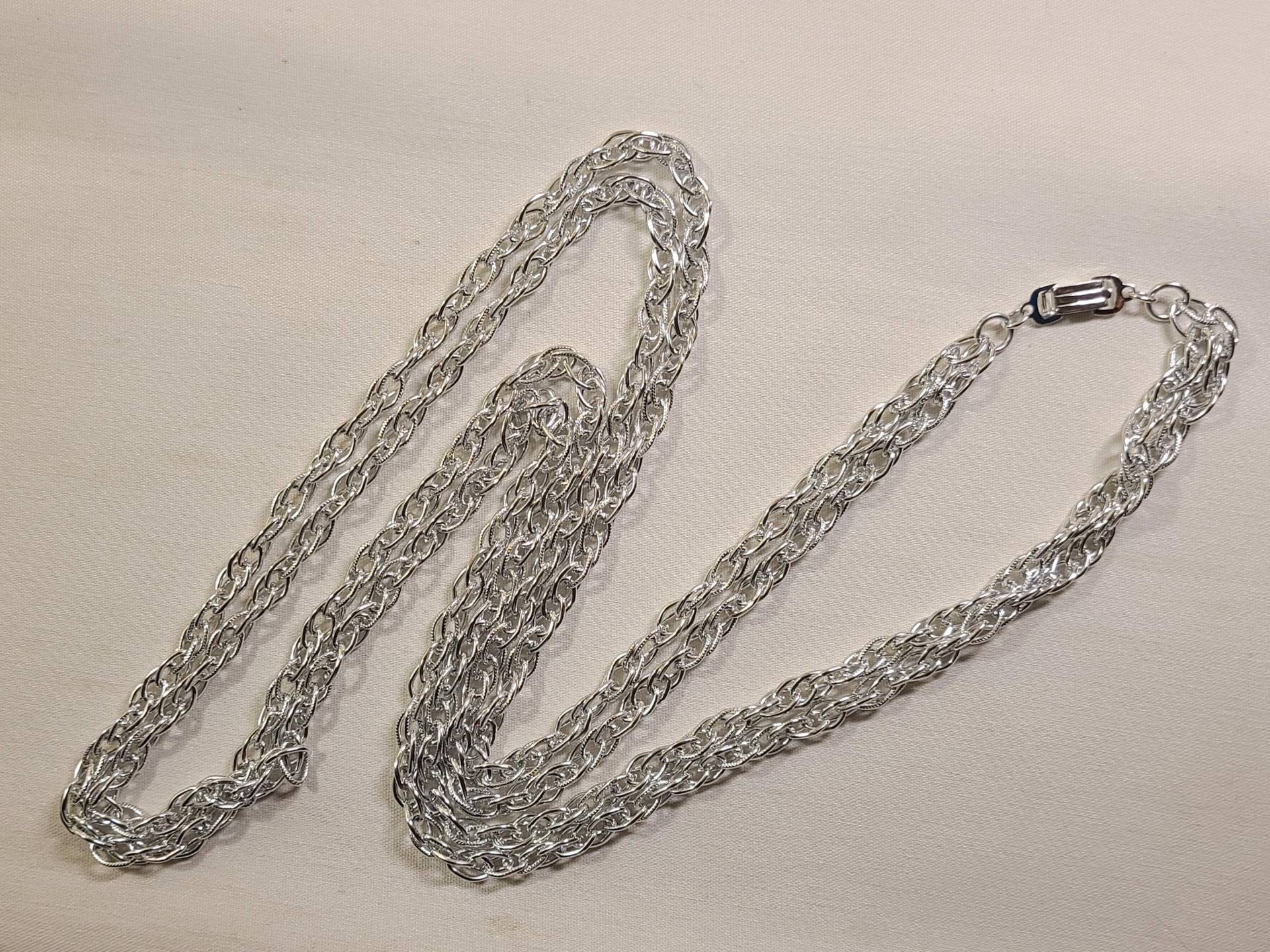 Vintage Germany Aluminium Doppelstrang Kette, 100 cm von Vintageisnow