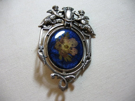 Vintage Pierre Bex Brosche Mit Gepresster Blume von Vintageisnow