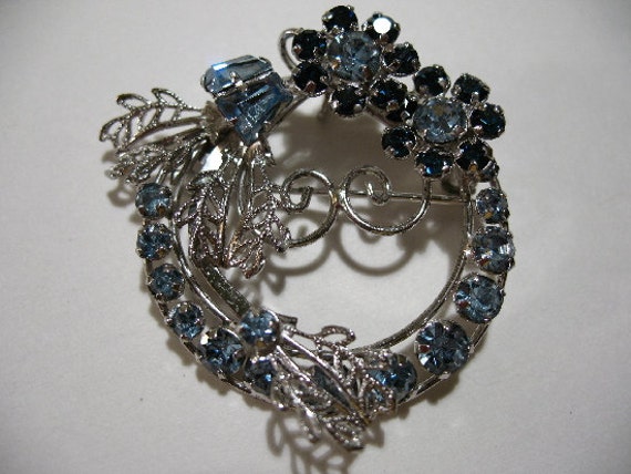 Vintage Star-Art Sterling Brosche/Anhänger Mit Blauen Strasssteinen von Vintageisnow