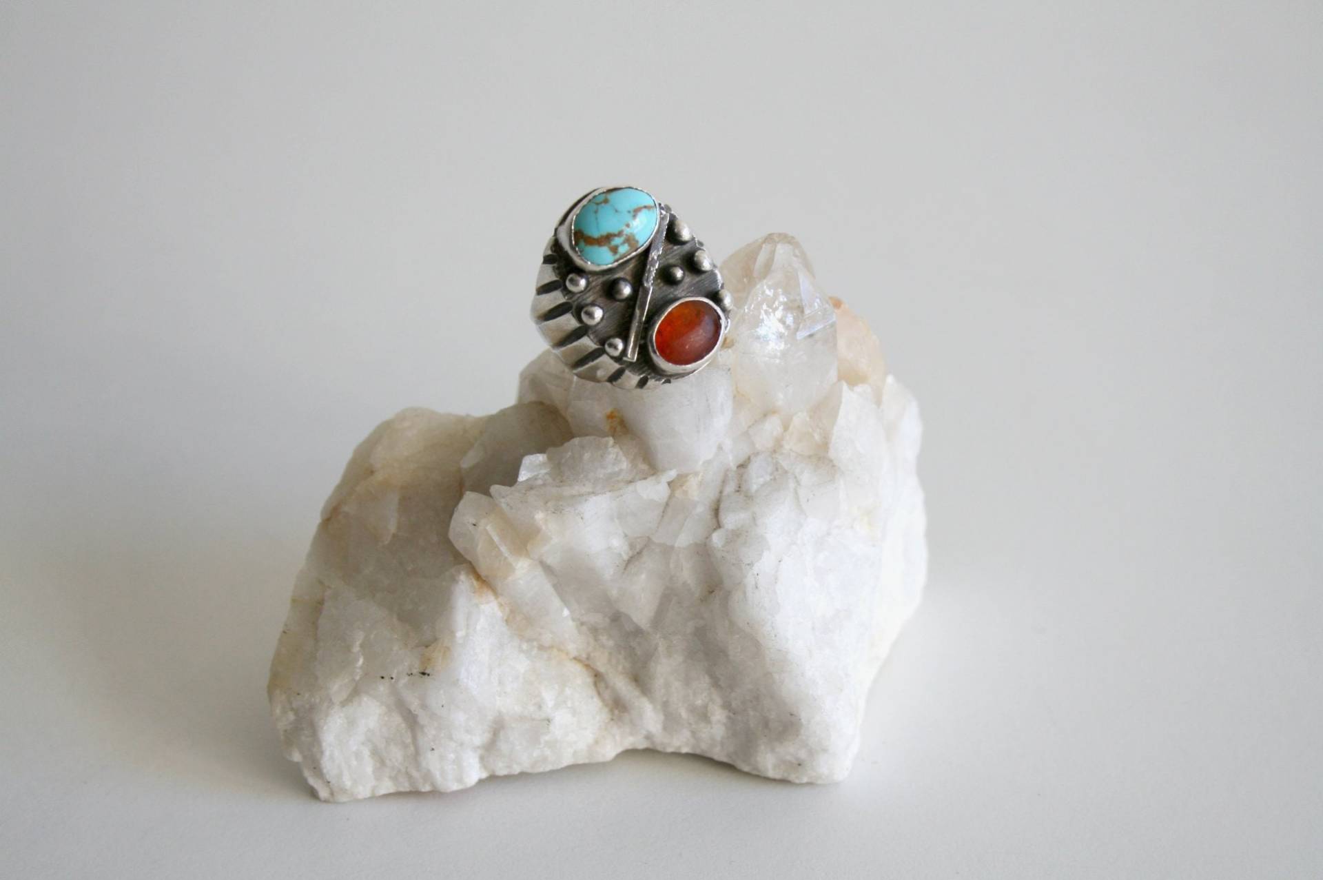 Türkis Feueropal Sterling Ring 9.75 von VintagekingofNY