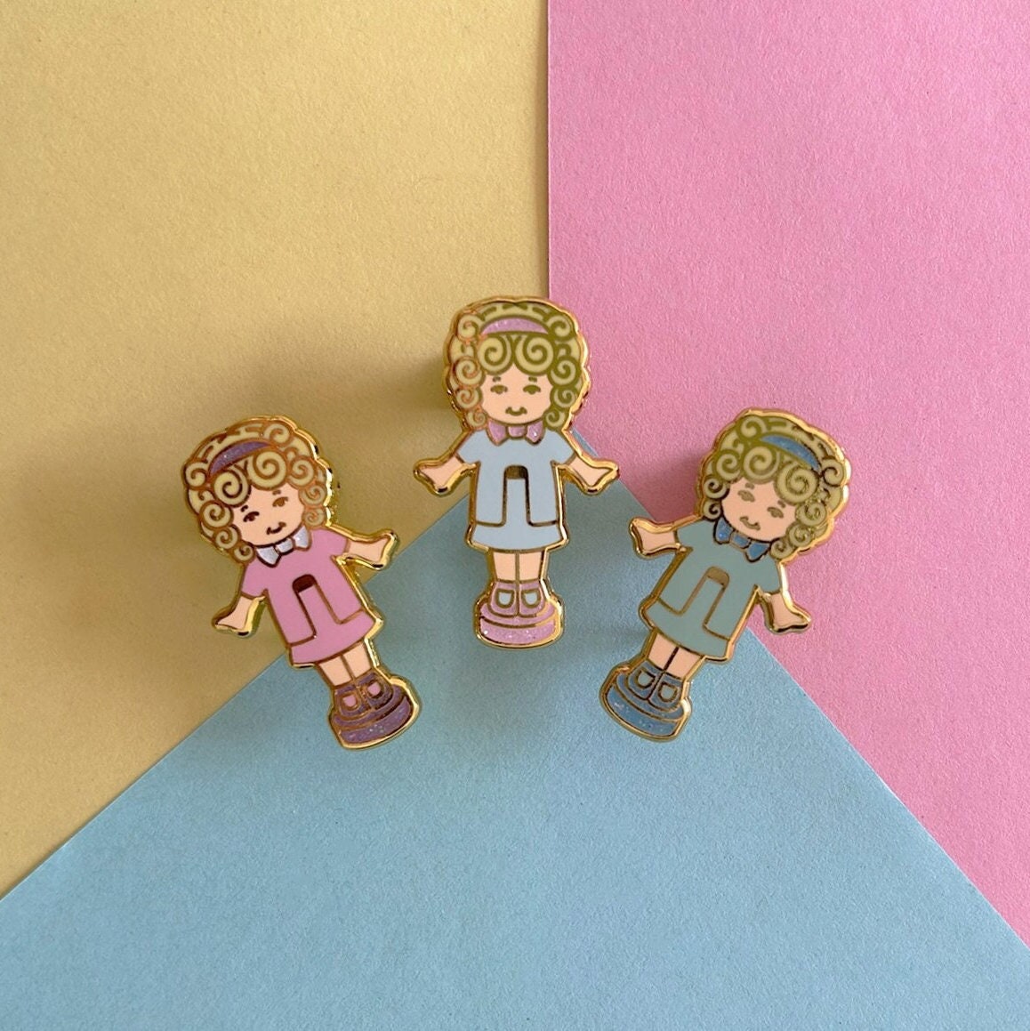 Polly Pocket Doll - Hart-Emaille-Anstecknadeln Für Polly Pocket-Puppen in Pink, Blau Oder Mint von Vintagemlife