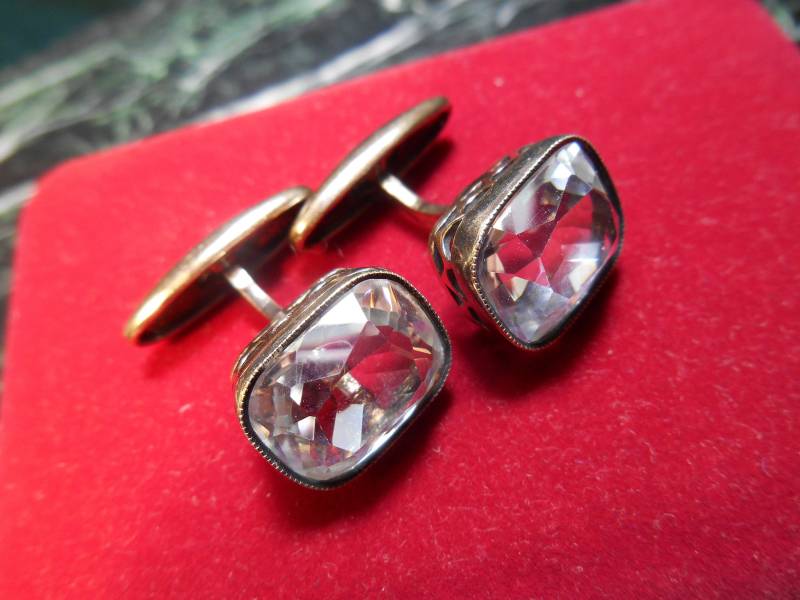 Vintage Sterling Silber Quarz-Manschettenknöpfe Vintage Sterling Silber Quarz-Manschettenknöpfe von VintageplusUA