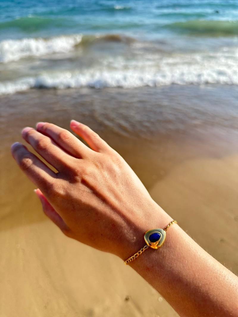 Armband "Ofelia"/Lapislazuli Aus Edelstahl von Vintageringede