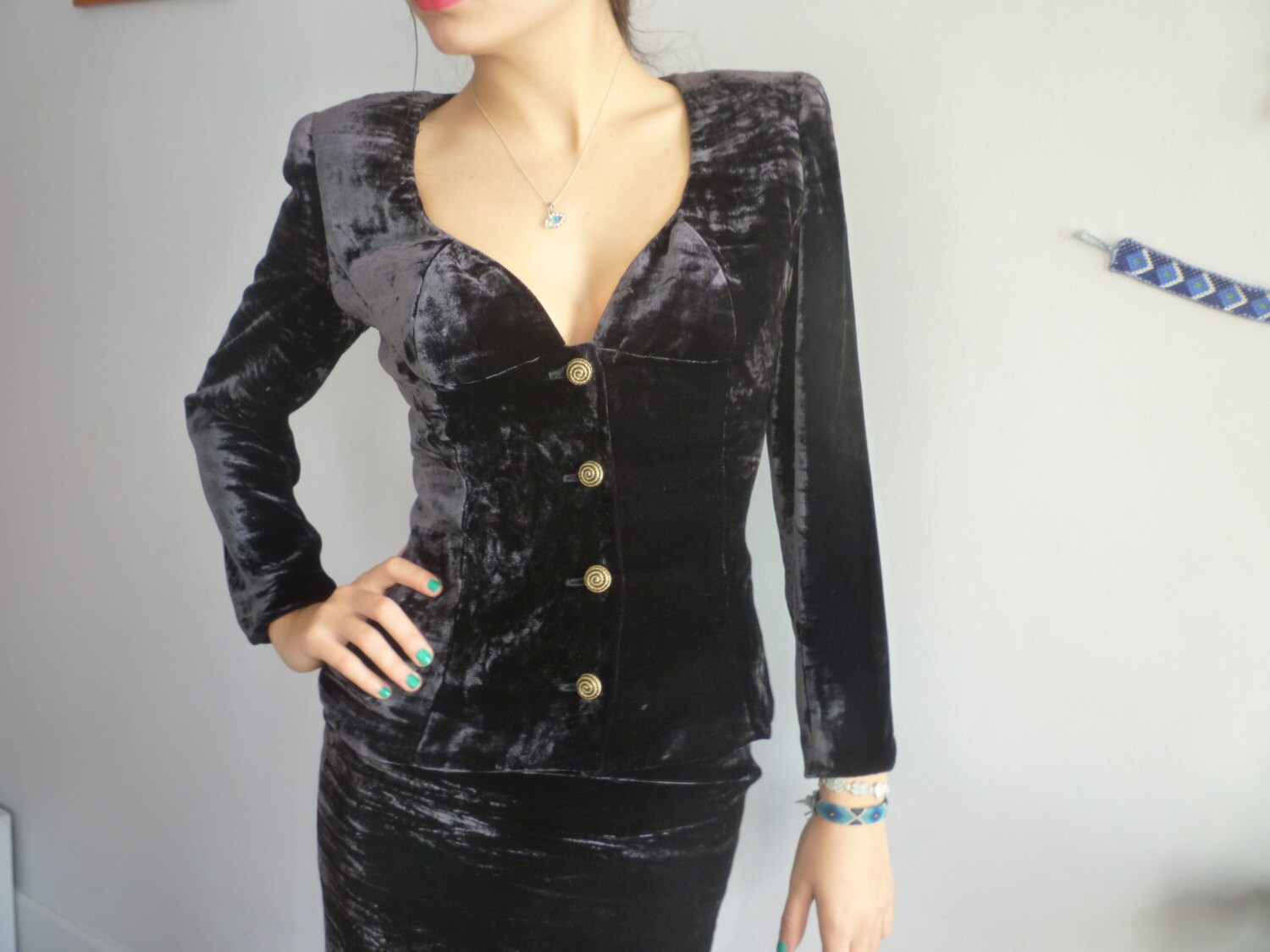 Vintage Ungaro Samtrock Set 80Er Jahre Abend Set Vintage Ungaro Samtrock Set 80Er Jahre Abend Set von VintagestarParis