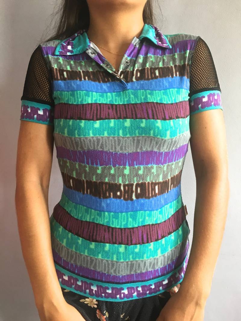 Vintage Jean Paul Gaultier Jpg Logo Polo Top Mit Fischnetz Zurück Vintage Jean Paul Gaultier Jpg Logo Polo Top Mit Fischnetz Zurück von VintagestarParis