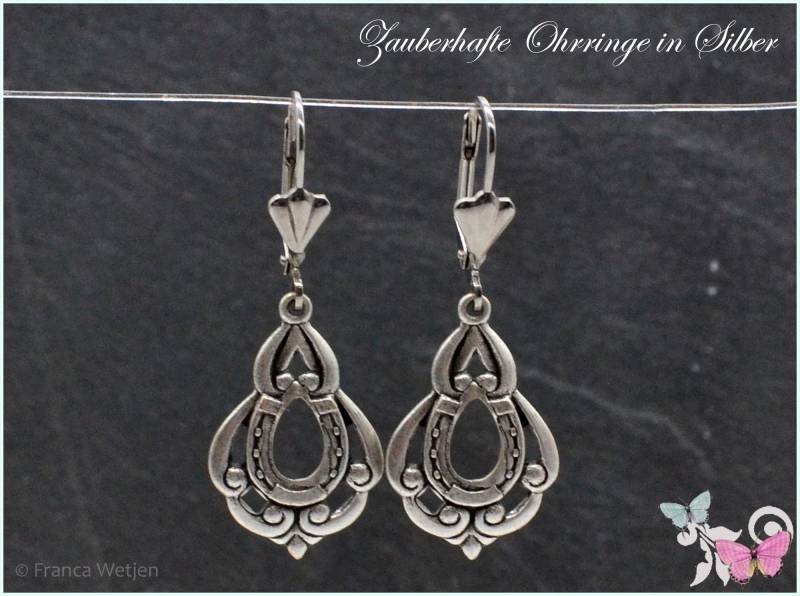 Ohrhänger Silber Vintage Style Silberohrringe Versilbert Leverback Jugendstil Verschließbar Edelstahl Ohrringe von VintagestyleEarrings