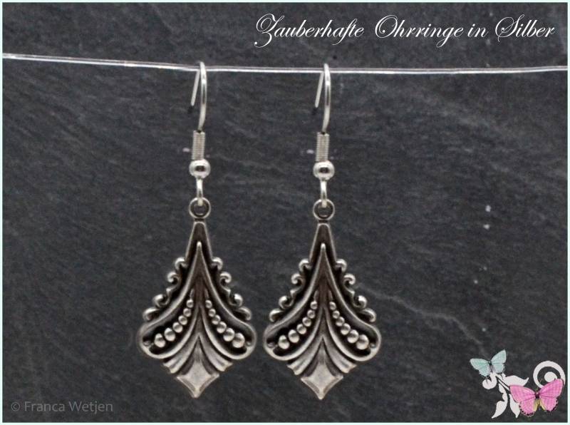Silberohrringe Ohrhänger Silber Versilbert Vintage Stil Viktorianisch Jugendstil Verschließbar Edelstahl Ohrringe von VintagestyleEarrings