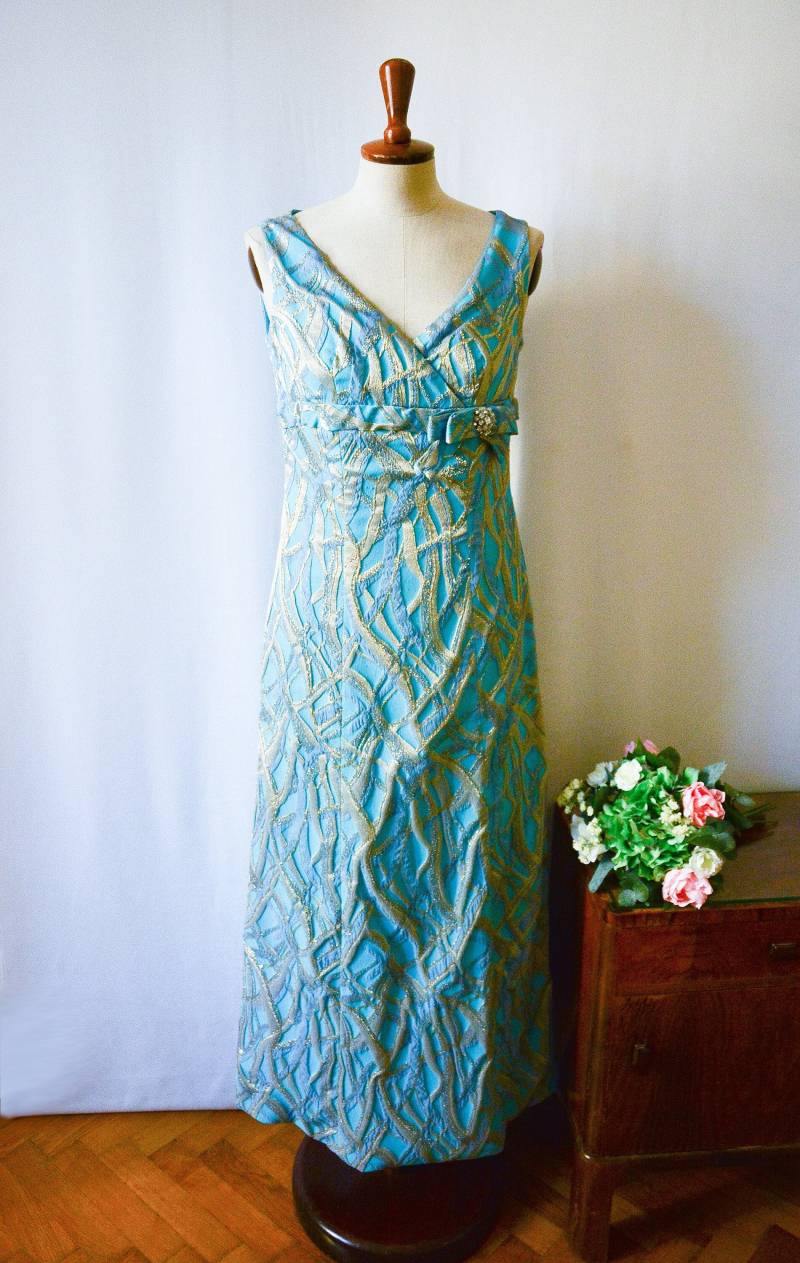 Abendkleid, 70Er Jahre Mit Strassbrosche, True Vintage von VintageundRosenroth