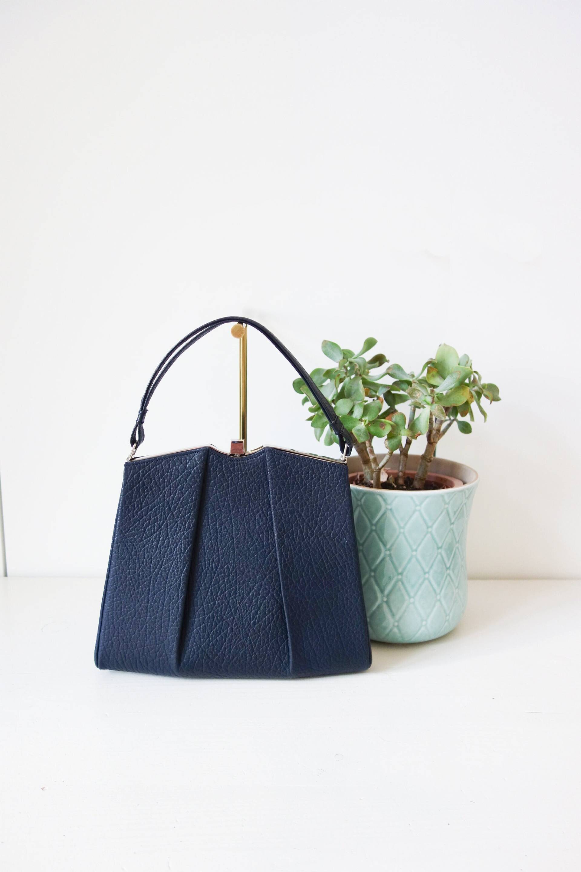 Neu Blaue Ledertasche 30Er Jahre von VintageundRosenroth