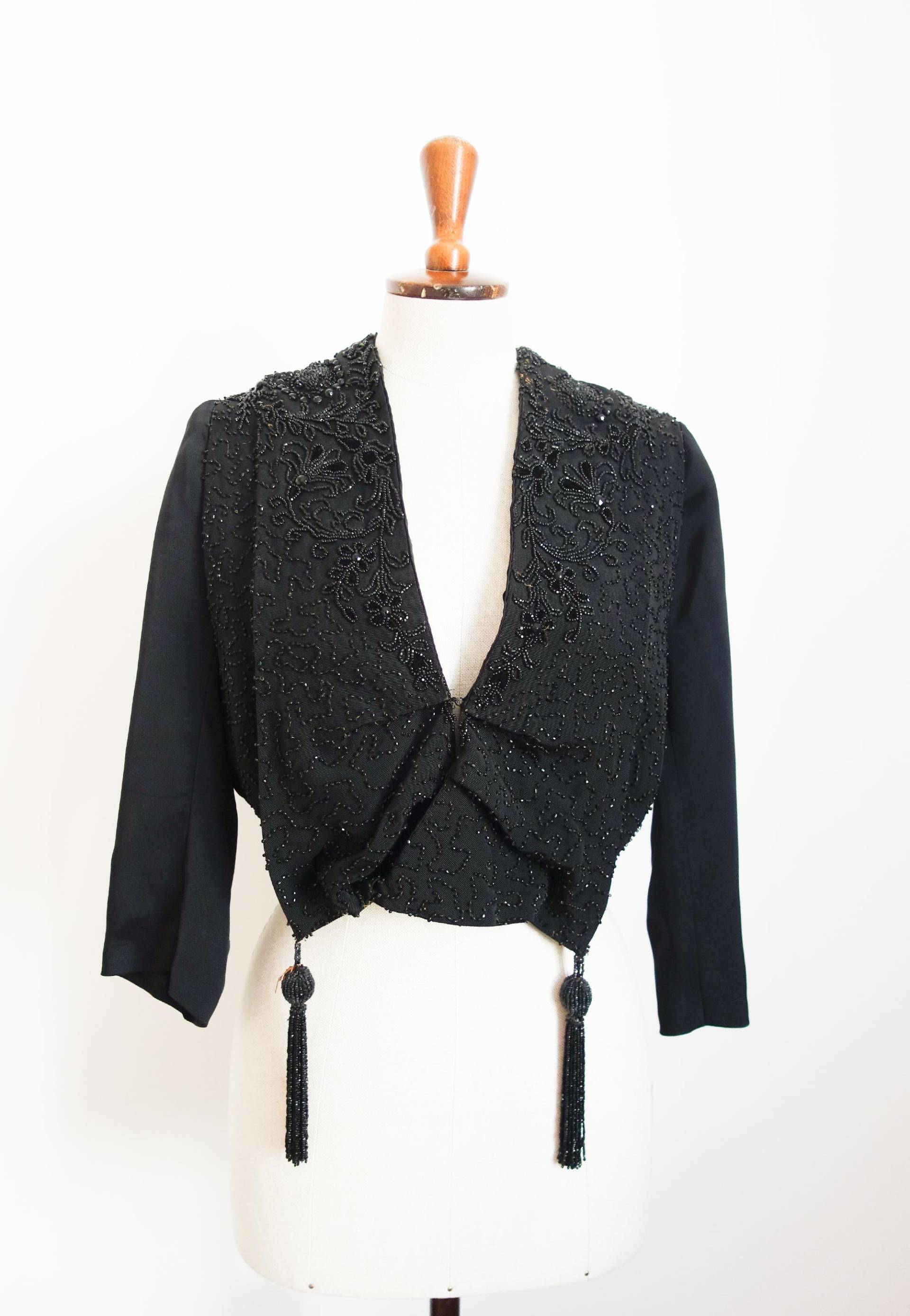 Perlenbestickte Jacke Um 1900 von VintageundRosenroth