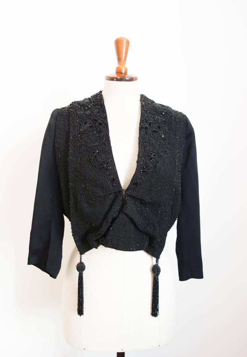 Perlenbestickte Jacke Um 1900 von VintageundRosenroth