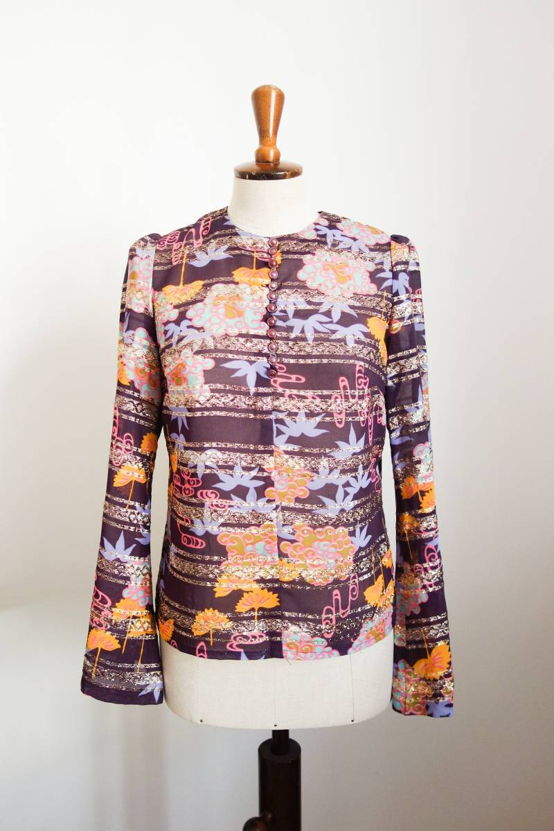 Violette Tunika, 70Er Jahre von VintageundRosenroth