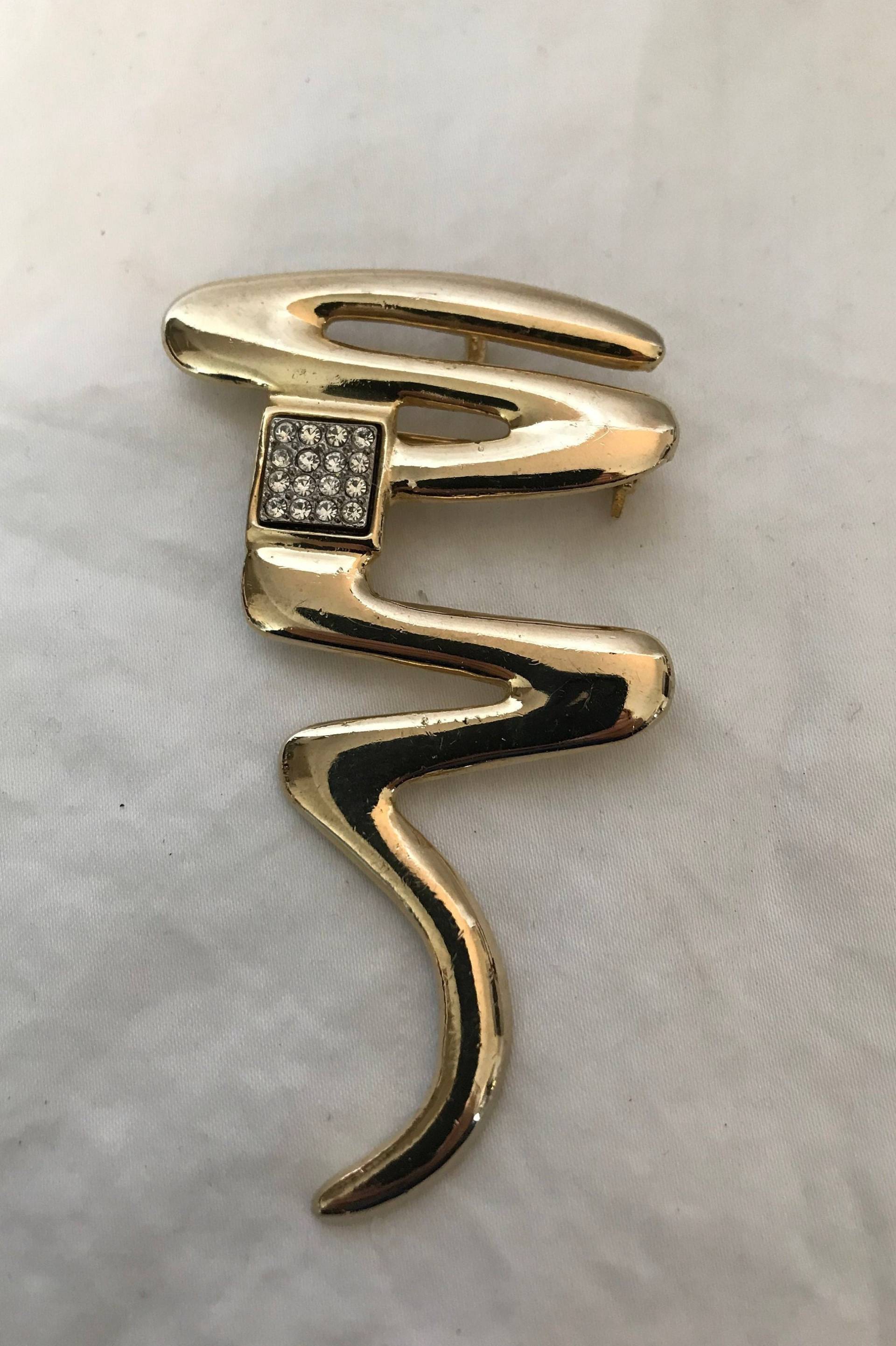Vintage Gold Squiggle Rhinestone Pin Brosche, Baum Schmuck, Goldbaum Pin, Große Weihnachtsbaum Brosche Vintage Gold Squiggle Rhinestone Pin Brosche, Baum Schmuck, Goldbaum Pin, Große Weihnachtsbaum Brosche von VintagevaluablDesign