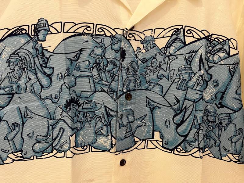 Ecko Unltd Herren Hemd Original Y2K Graffiti Old Shool Hip Hop Shirt Vintage L Large von Vintagewondershop