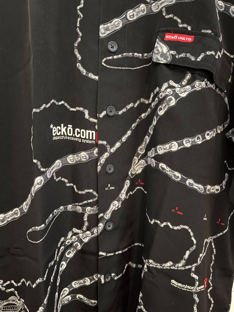 Ecko Unltd Herren Hemd Original Y2K Graffiti Old Shool Hip Hop Shirt Vintage Streetwear L Large von Vintagewondershop