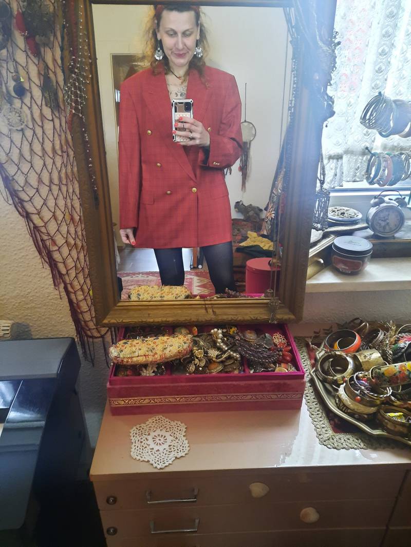 Blazervintagerotkariertoversizedgardeur52 Blazervintagerotkariertoversizedgardeur52 von Vintagewunderwelt