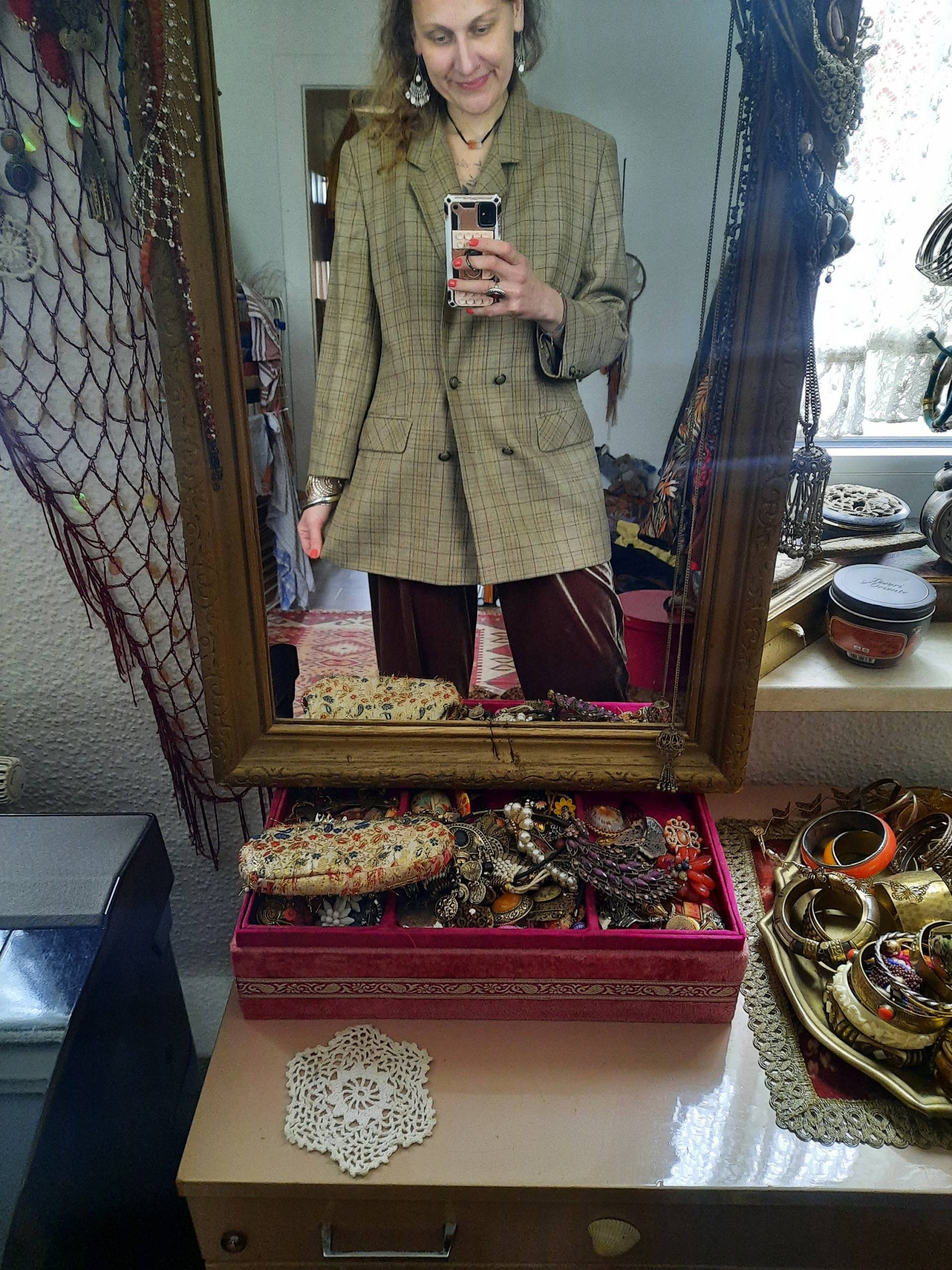 Blazervintageschurwolle44Kariertfordan von Vintagewunderwelt