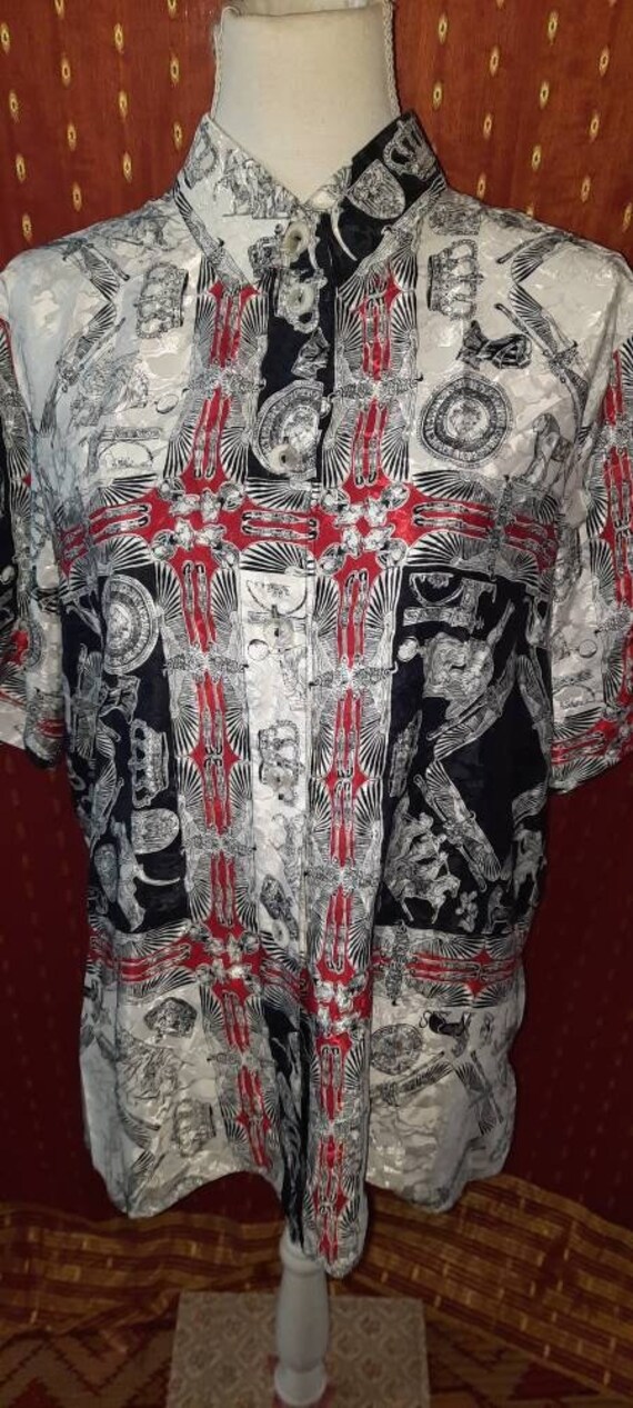 Blusevintagecrazypattern46L Blusevintagecrazypattern46L von Vintagewunderwelt
