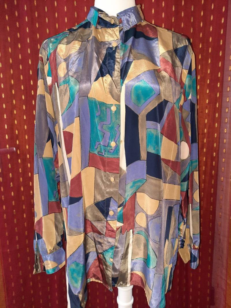 Blusevintagecrazypattern48Lxl von Vintagewunderwelt