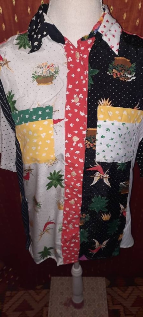 Blusevintagecrazypatternsml90Ernineties von Vintagewunderwelt