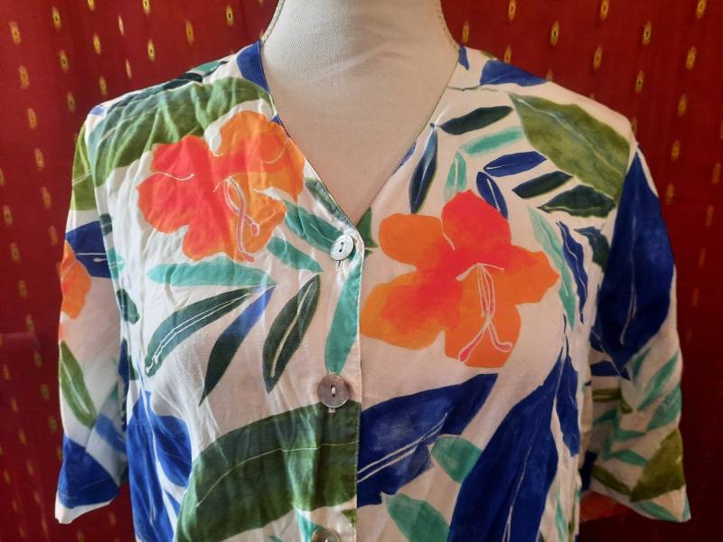 Blusevintagefloral46L von Vintagewunderwelt