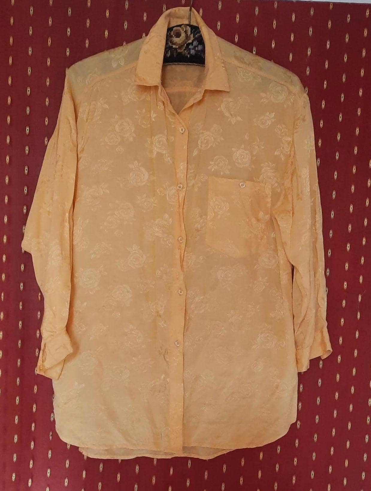 Blusevintagegelb36Oversizedsml von Vintagewunderwelt