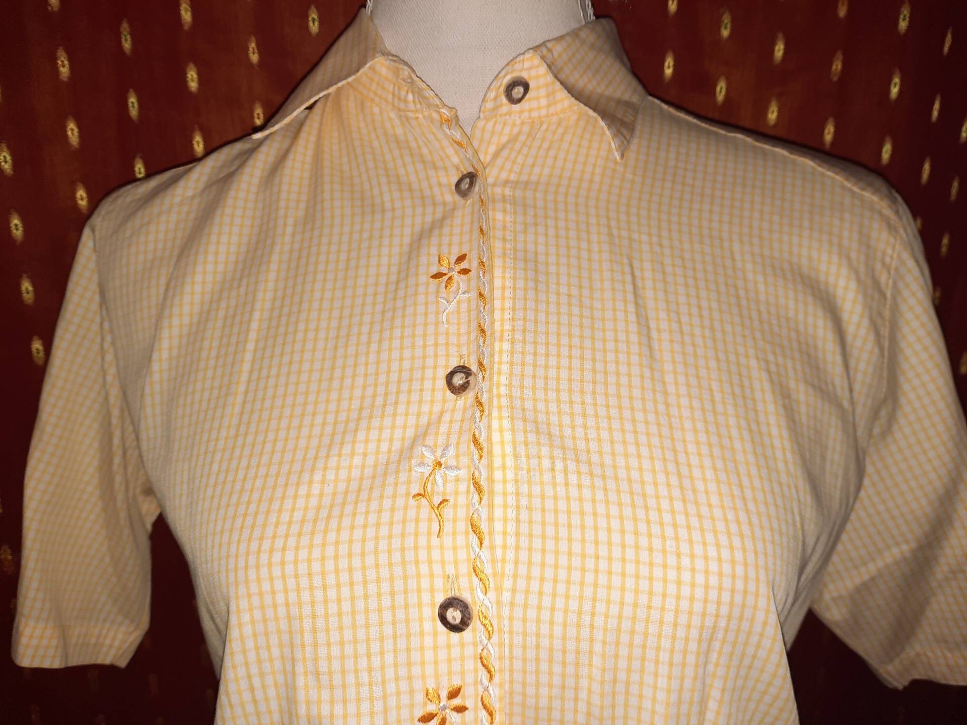 Blusevintagegelbweiß36Kariertwallmann Blusevintagegelbweiß36Kariertwallmann von Vintagewunderwelt